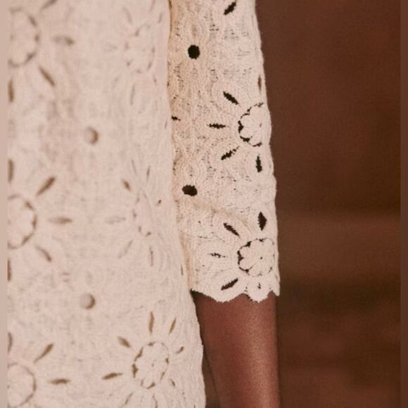 NEW SEZANE Krissy Crochet dress in Ecru - Picture 4 of 11